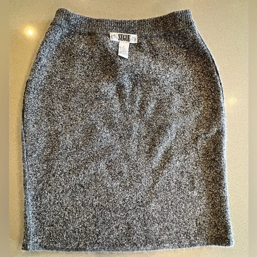 Vintage 80’s grey pencil skirt silk wool blend size medium - Picture 3 of 10